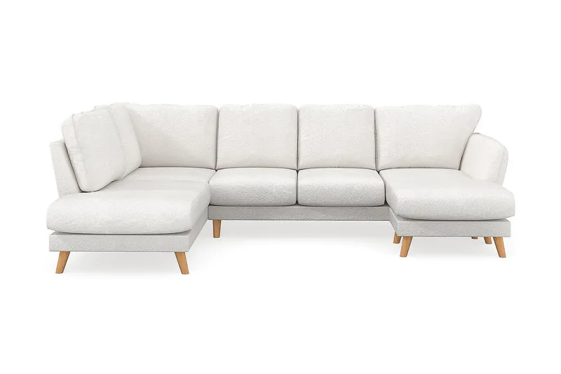 Trend Lyx 4-sits Vänstervänd U-formad Soffa med Divan och Schäslong i Bouclé - Vit - Products - Möbler - Soffa - U-soffa