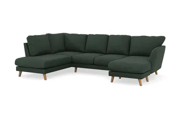Trend Lyx 4-sits Vänstervänd U-formad Soffa med Divan och Schäslong i Manchester - Mörkgrön - Products - Möbler - Soffa - U-soffa