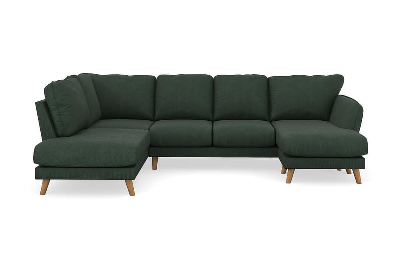 Trend Lyx 4-sits Vänstervänd U-formad Soffa med Divan och Schäslong i Manchester - Mörkgrön - Products - Möbler - Soffa - U-soffa