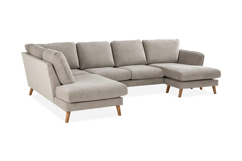Trend Lyx 4-sits Vänstervänd U-formad Soffa med Divan och Schäslong i Tyg - Beige - Products - Möbler - Soffa - U-soffa