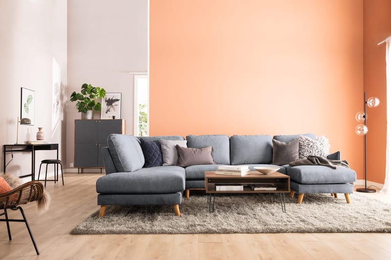 Trend Lyx U-soffa med Divan Höger - Mörkgrå/Svart - Products - Möbler - Soffa - U-soffa