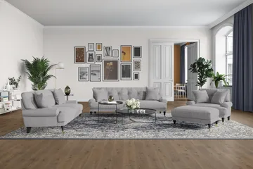 Andrew Loveseat - Ljusgrå/Krom - Products - Möbler - Fåtölj & stolar - Fåtölj