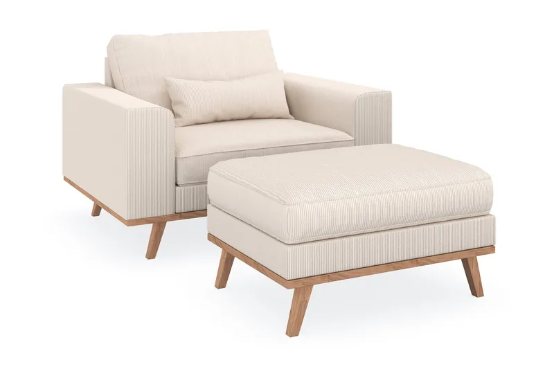 Copenhagen Fåtölj med fotpall - Ljusbeige - Products - Möbler - Fåtölj & stolar - Fåtölj - Fåtölj med fotpall