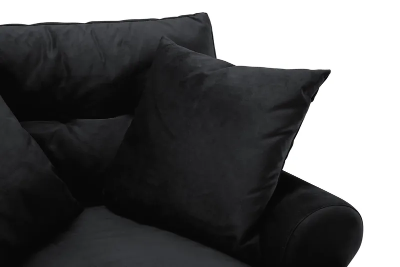 Andrew Fåtölj med Fotpall Sammet - Svart/Krom - Products - Möbler - Fåtölj & stolar - Fåtölj - Sammetsfåtölj