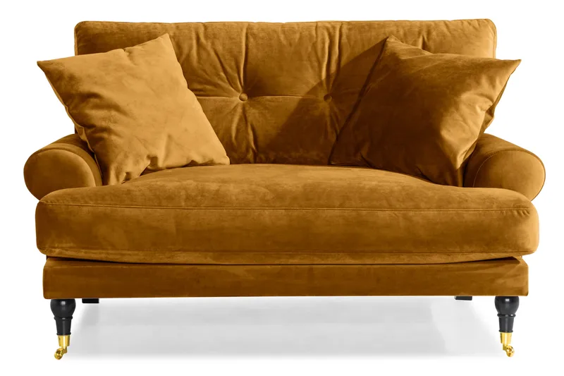 Andrew Loveseat Sammet - Amber/Mässing - Products - Möbler - Fåtölj & stolar - Fåtölj - Sammetsfåtölj