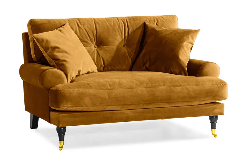 Andrew Loveseat Sammet - Amber/Mässing - Products - Möbler - Fåtölj & stolar - Fåtölj - Sammetsfåtölj