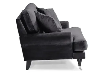 Andrew Loveseat Sammet - Mörkgrå/Krom - Products - Möbler - Fåtölj & stolar - Fåtölj - Sammetsfåtölj
