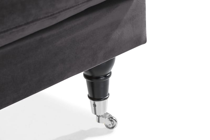 Andrew Loveseat Sammet - Mörkgrå/Krom - Products - Möbler - Fåtölj & stolar - Fåtölj - Sammetsfåtölj