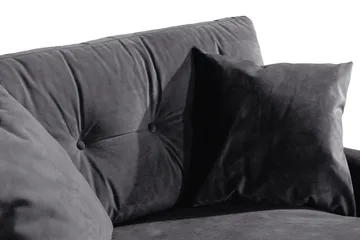 Andrew Loveseat Sammet - Mörkgrå/Krom - Products - Möbler - Fåtölj & stolar - Fåtölj - Sammetsfåtölj