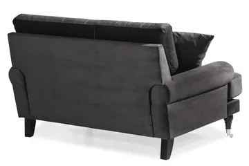 Andrew Loveseat Sammet - Mörkgrå/Krom - Products - Möbler - Fåtölj & stolar - Fåtölj - Sammetsfåtölj