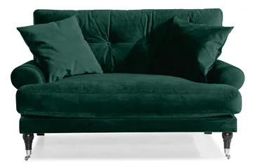 Andrew Loveseat Sammet - Mörkgrön/Krom - Products - Möbler - Fåtölj & stolar - Fåtölj - Sammetsfåtölj