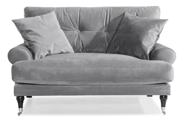 Andrew Loveseat Sammet - Silvergrå/Krom - Products - Möbler - Fåtölj & stolar - Fåtölj - Sammetsfåtölj