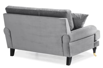 Andrew Loveseat Sammet - Silvergrå/Mässing - Products - Möbler - Fåtölj & stolar - Fåtölj - Sammetsfåtölj