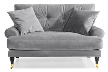 Andrew Loveseat Sammet - Silvergrå/Mässing - Products - Möbler - Fåtölj & stolar - Fåtölj - Sammetsfåtölj