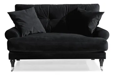 Andrew Loveseat Sammet - Svart/Krom - Products - Möbler - Fåtölj & stolar - Fåtölj - Sammetsfåtölj