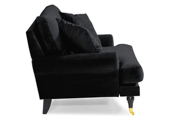 Andrew Loveseat Sammet - Svart/Mässing - Products - Möbler - Fåtölj & stolar - Fåtölj - Sammetsfåtölj