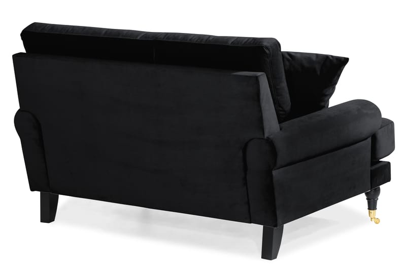 Andrew Loveseat Sammet - Svart/Mässing - Products - Möbler - Fåtölj & stolar - Fåtölj - Sammetsfåtölj