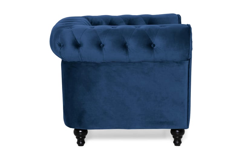 Chesterfield Lyx Stor skön djup sammetsfåtölj - Fåtölj till vardagsrum - Blå Sammet - Products - Möbler - Fåtölj & stolar - Fåtölj - Chesterfield fåtölj