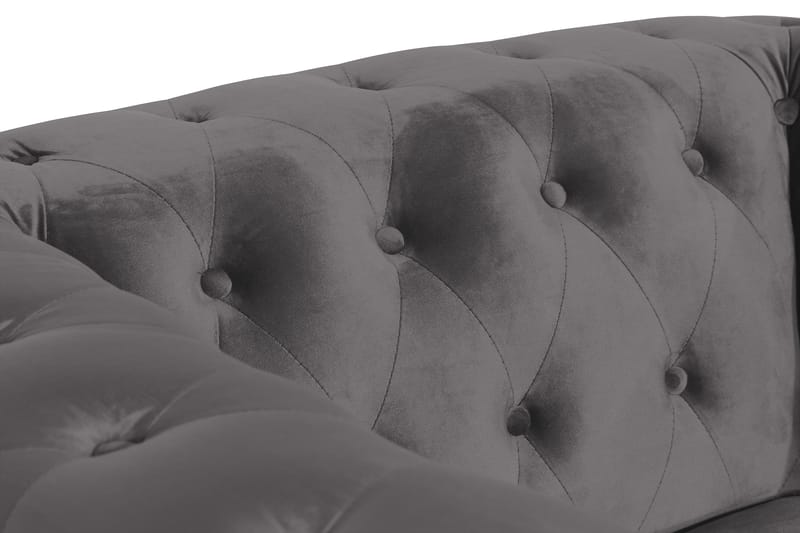 Chesterfield Lyx Stor skön djup sammetsfåtölj - Fåtölj till vardagsrum - Mörkgrå Sammet - Products - Möbler - Fåtölj & stolar - Fåtölj - Chesterfield fåtölj