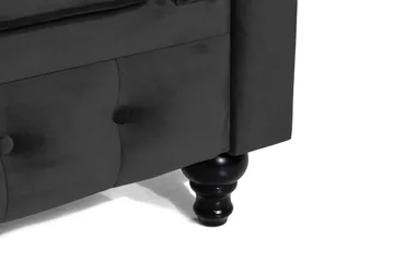 Chesterfield Lyx Stor skön djup sammetsfåtölj - Fåtölj till vardagsrum - Svart Sammet - Products - Möbler - Fåtölj & stolar - Fåtölj - Chesterfield fåtölj