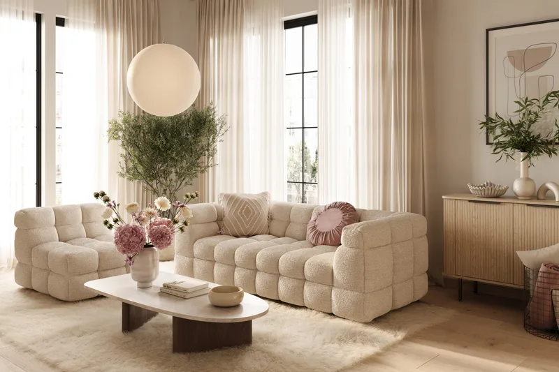 Elise Bubblig Fåtölj - Beige Teddy - Products - Möbler - Fåtölj & stolar - Fåtölj