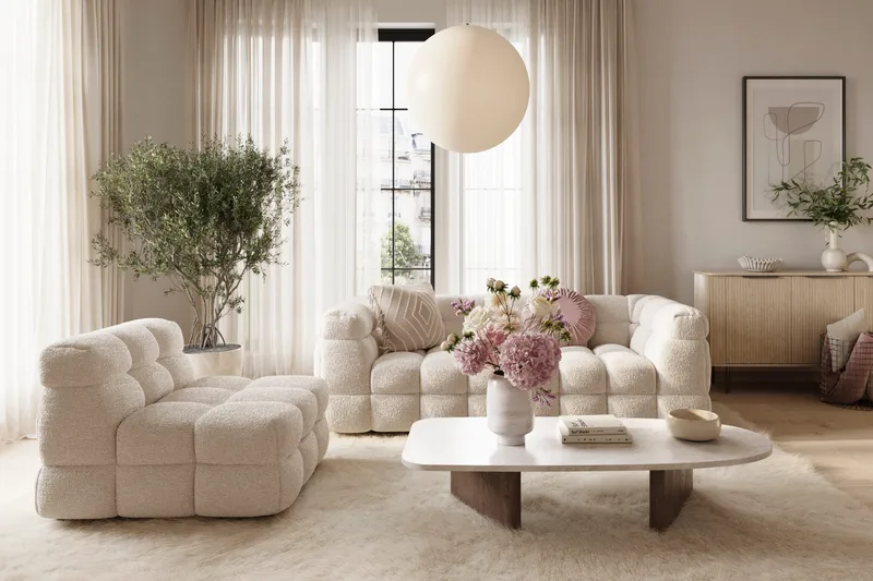 Elise Bubblig Fåtölj - Beige Teddy - Products - Möbler - Fåtölj & stolar - Fåtölj