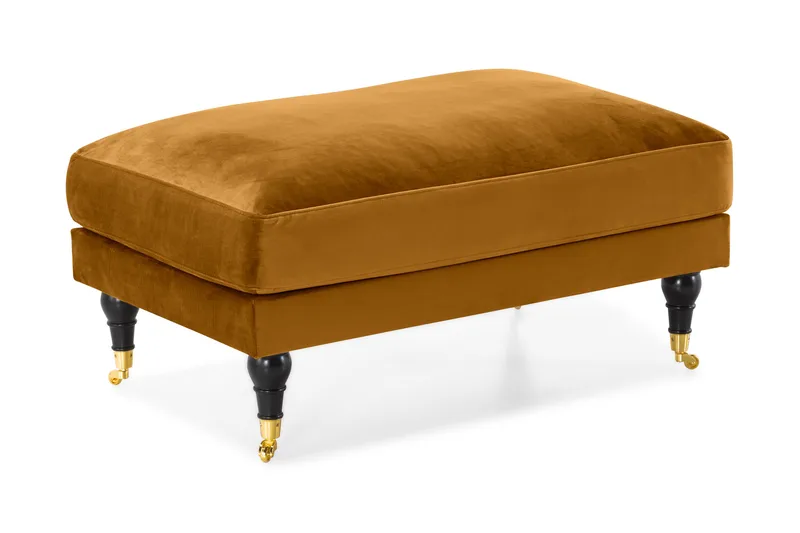 Andrew Fotpall Sammet - Amber/Mässing - Products - Möbler - Fåtölj & stolar - Pall & puff - Fotpallar