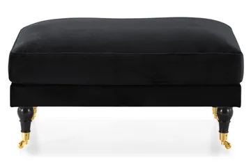Andrew Fotpall Sammet - Svart/Mässing - Products - Möbler - Fåtölj & stolar - Pall & puff - Fotpallar