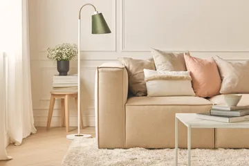 Cubo 1-sits  Rektangulär Fotpallsmodul i Tyg 80 cm bred - Beige - Products - Möbler - Fåtölj & stolar - Pall & puff - Fotpallar