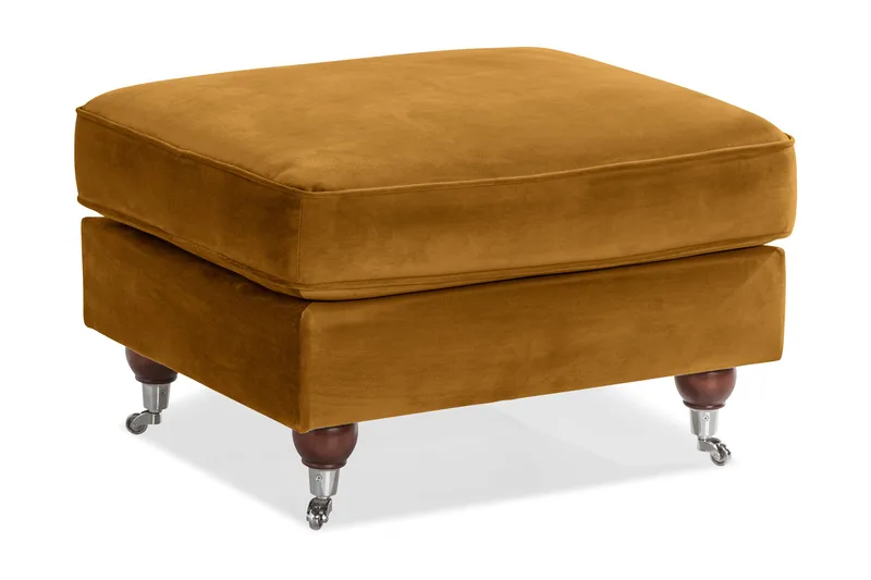 Howard Riviera Fotpall Sammet - Amber - Products - Möbler - Fåtölj & stolar - Pall & puff - Fotpallar