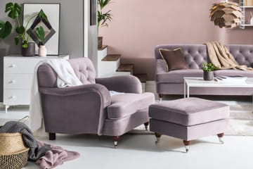 Howard Riviera Fotpall Sammet - Lila - Products - Möbler - Fåtölj & stolar - Pall & puff - Fotpallar