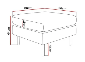 Menard Compact Fotpall 68 cm - Grön - Products - Möbler - Fåtölj & stolar - Pall & puff - Fotpallar