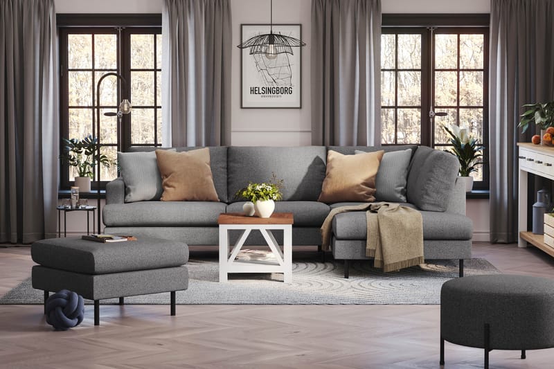Menard Compact Fotpall 68 cm - Mörkgrå - Products - Möbler - Fåtölj & stolar - Pall & puff - Fotpallar