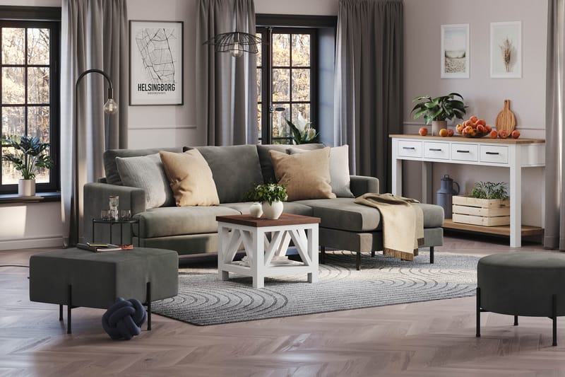 Menard Compact Sittpuff 60 cm Kvadratisk - Grå - Products - Möbler - Fåtölj & stolar - Pall & puff - Sittpuff