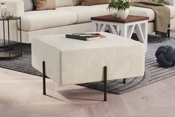Menard Compact Sittpuff 70 cm Kvadratisk - Vit - Products - Möbler - Fåtölj & stolar - Pall & puff - Sittpuff