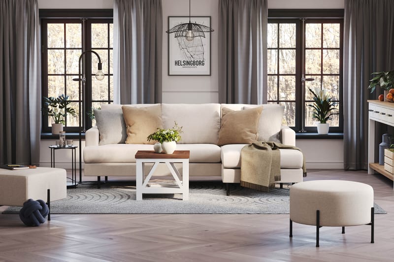 Menard Compact Sittpuff Rund 60 cm - Beige - Products - Möbler - Fåtölj & stolar - Pall & puff - Sittpuff