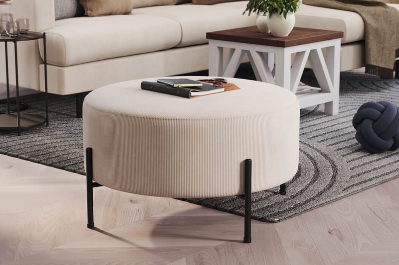 Menard Compact Sittpuff Rund 70 cm - Beige - Products - Möbler - Fåtölj & stolar - Pall & puff - Sittpuff