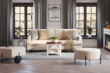 Menard Compact Sittpuff Rund 70 cm - Beige - Products - Möbler - Fåtölj & stolar - Pall & puff - Sittpuff