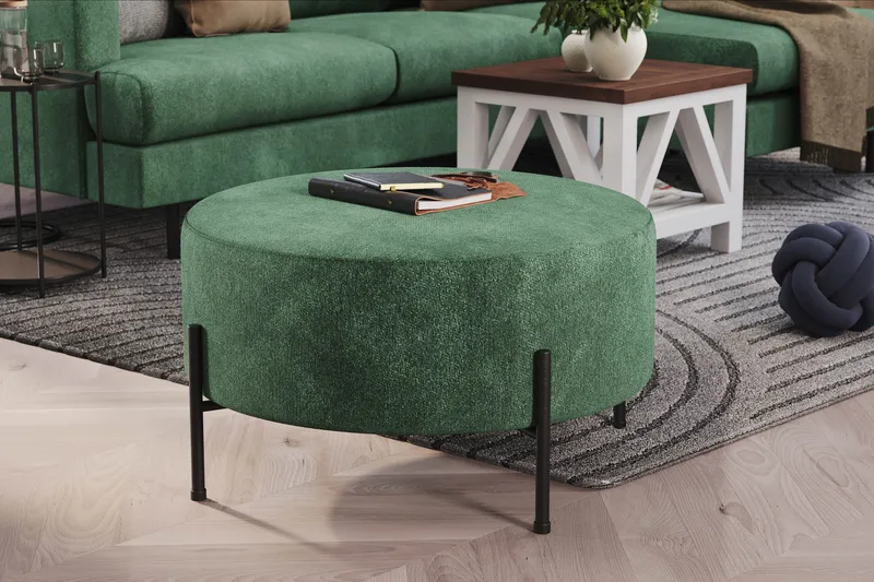 Menard Compact Sittpuff Rund 70 cm - Grön - Products - Möbler - Fåtölj & stolar - Pall & puff - Sittpuff