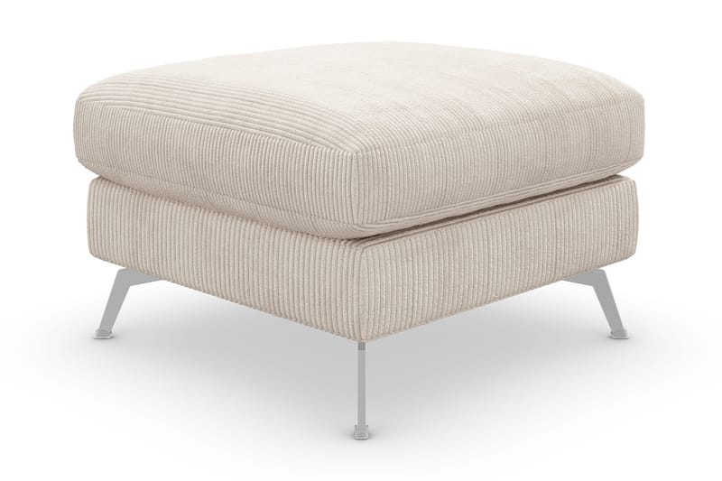 Ocean Lyx Fotpall - Beige/Krom - Products - Möbler - Fåtölj & stolar - Pall & puff - Fotpallar