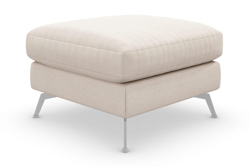 Ocean Lyx Fotpall - Beige/Krom - Products - Möbler - Fåtölj & stolar - Pall & puff - Fotpallar
