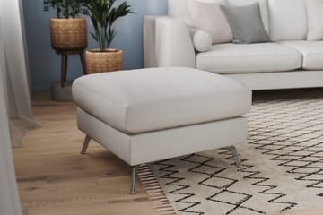 Ocean Lyx Fotpall - Linnebeige , Krom Ben - Products - Möbler - Fåtölj & stolar - Pall & puff - Fotpallar