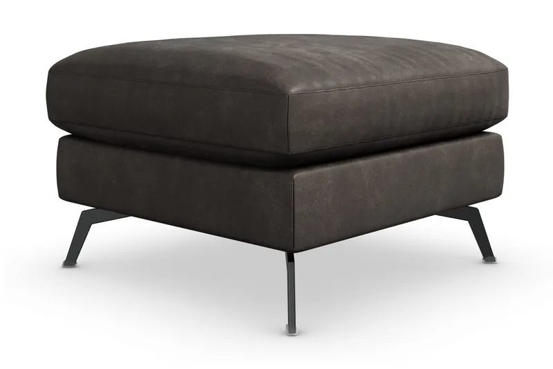 Ocean Lyx Fotpall - Svart/Läder - Products - Möbler - Fåtölj & stolar - Pall & puff - Fotpallar