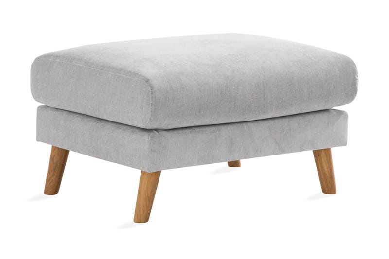 Trend Lyx Fotpall - Ljusgrå/Ek - Products - Möbler - Fåtölj & stolar - Pall & puff - Fotpallar