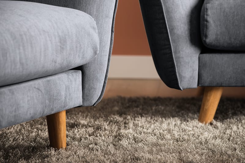 Trend Lyx Fotpall - Mörkgrå/Ek - Products - Möbler - Fåtölj & stolar - Pall & puff - Fotpallar