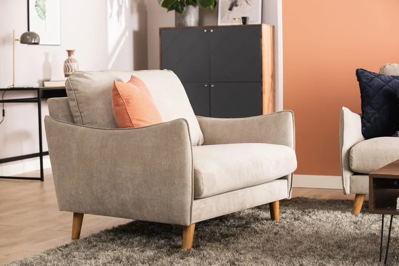 Trend Lyx Fåtölj - Beige/Ek - Products - Möbler - Fåtölj & stolar - Fåtölj