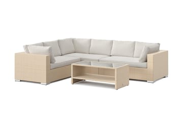 Bahamas L-formad utesoffa vänster, 6-sits med bord och hylla - Beige - Products - Utemöbler & utemiljö - Loungemöbler - Loungeset & loungegrupp