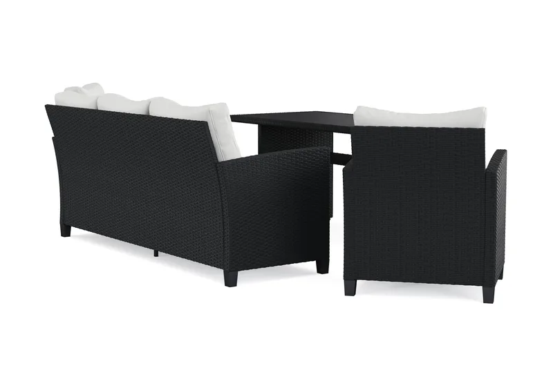 James Light Soffgrupp utomhus i konstrotting - Svart - Products - Utemöbler & utemiljö - Loungemöbler - Loungeset & loungegrupp