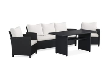 James Light Soffgrupp utomhus i konstrotting - Svart - Products - Utemöbler & utemiljö - Loungemöbler - Loungeset & loungegrupp