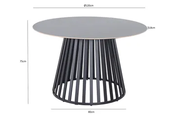 Sensi Runt Matbord utomhus 120 cm i metall - Svart - Products - Utemöbler & utemiljö - Utebord & trädgårdsbord - Matbord utomhus